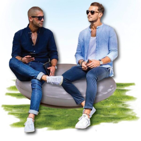 Pebble smartie seats – grey gloss 1m diameter