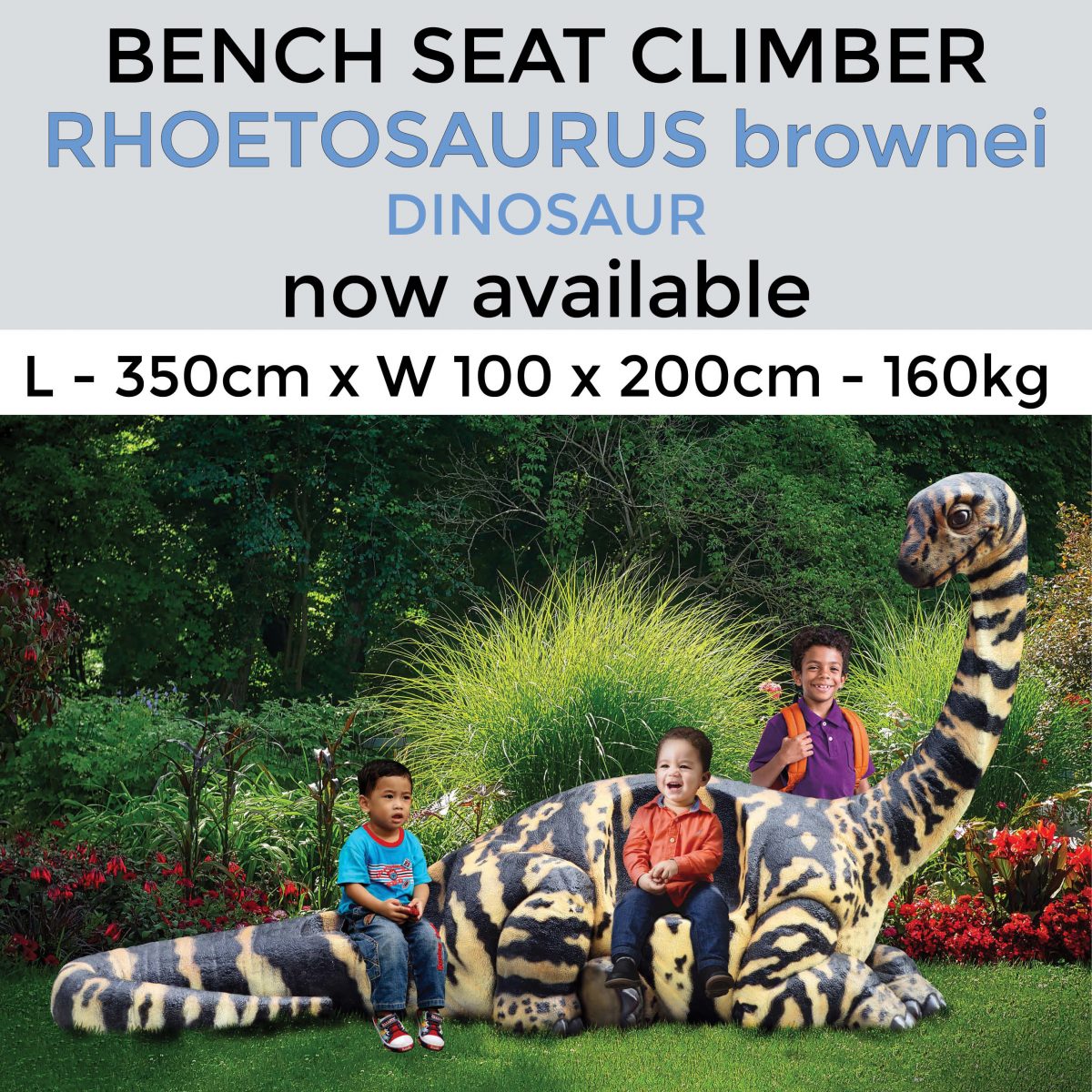 Natureworks Australia Rhoetosaurus brownie dinosaur – Bench Seat Climber – 2m high – Available now