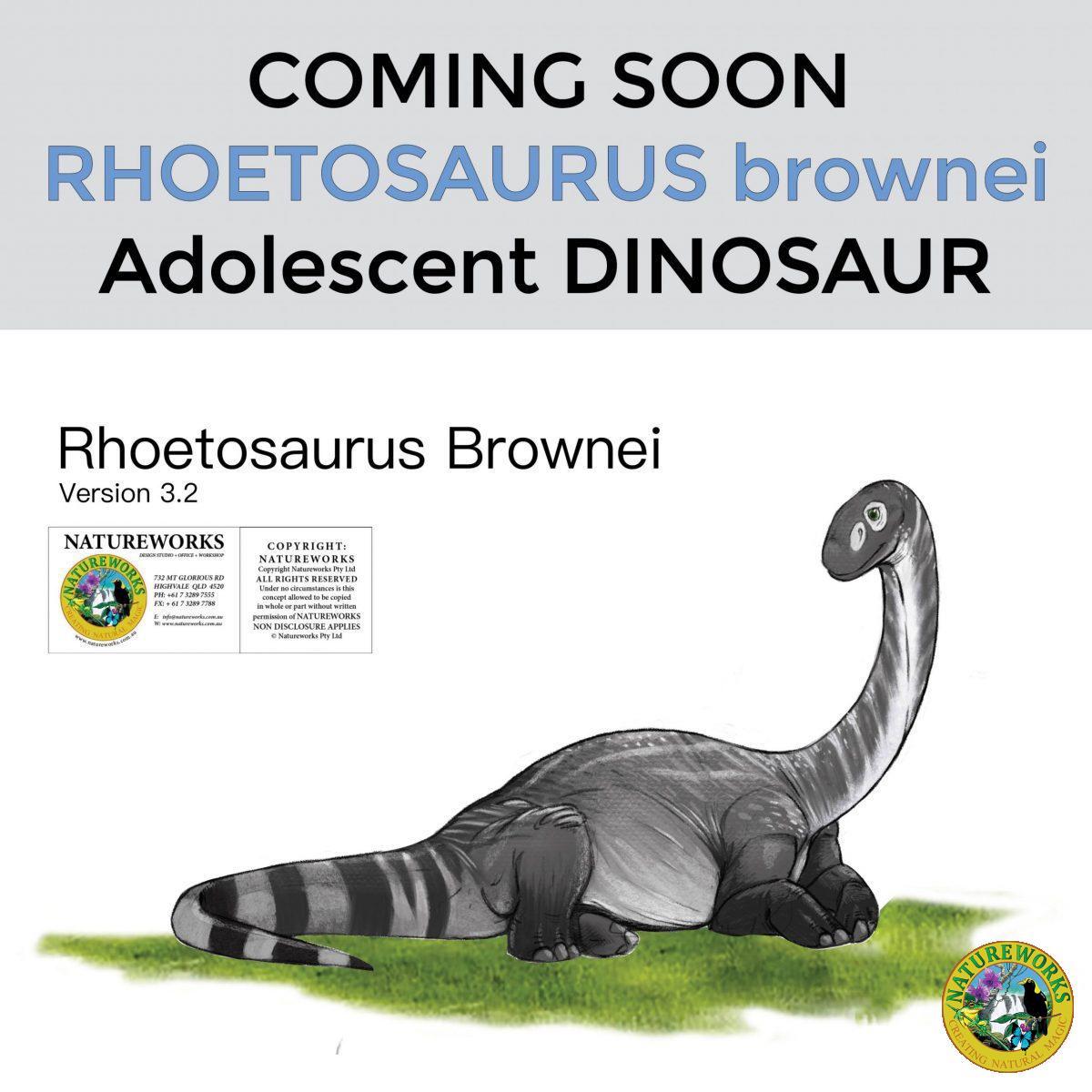 Natureworks Australia Rhoetosaurus brownei adolescent - dinosaur in resting pose -2m high- Image 2