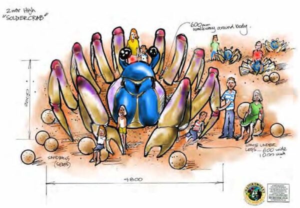 Natureworks Australia Giant soldier crab playground sculpture