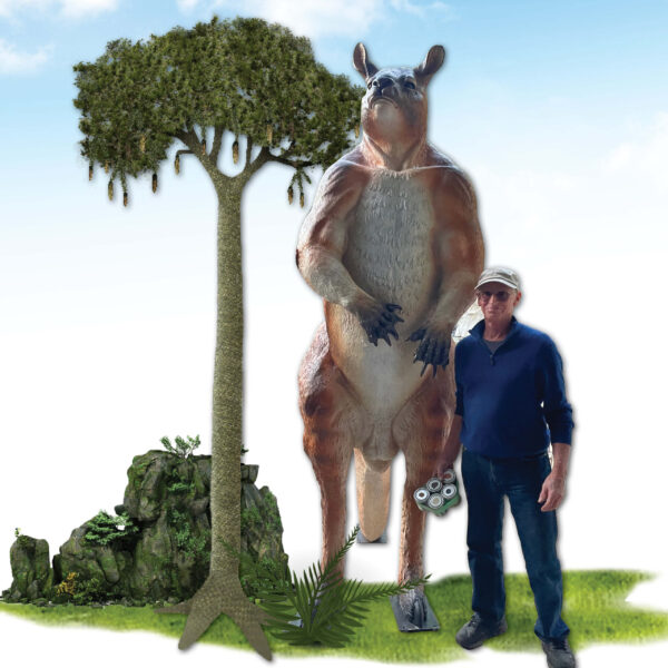 Procoptodon Goliah Megafauna - Giant Kangaroo 2.8m high shown with Man - V1b