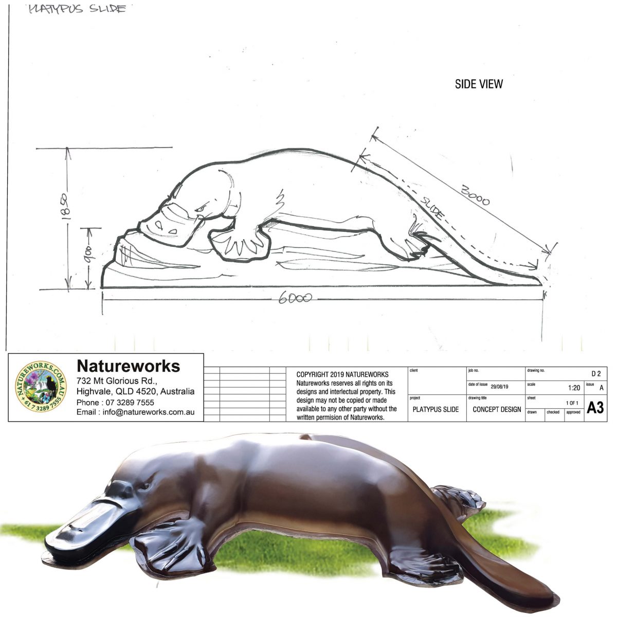 Natureworks Australia Platypus Slide - Climb & Play Structure - Image 6
