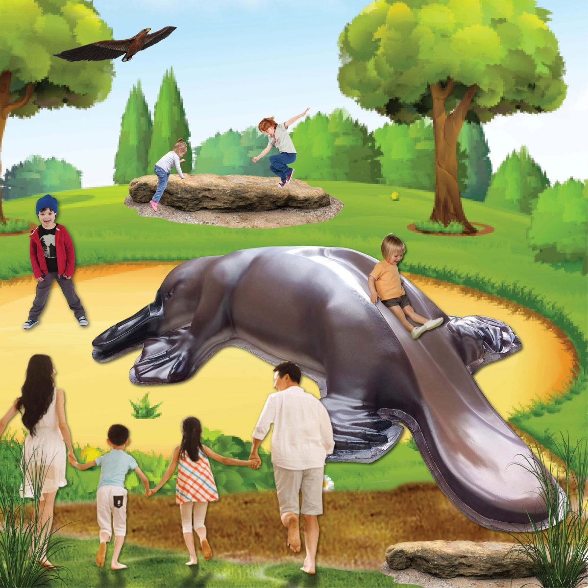 Natureworks Australia Platypus Slide - Larger than Life size playground structure