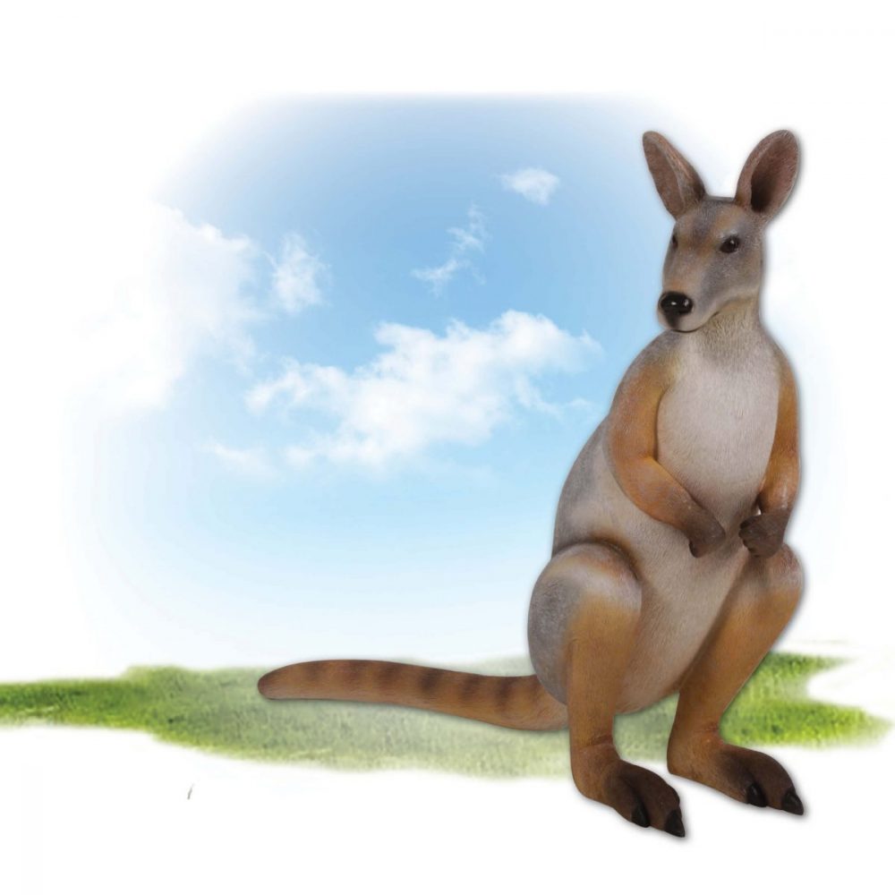 Yellow footed rock wallaby standing pose statue