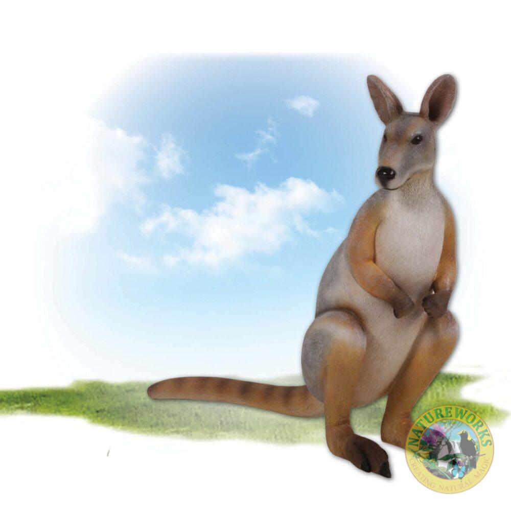 Yellow footed rock wallaby standing pose statue