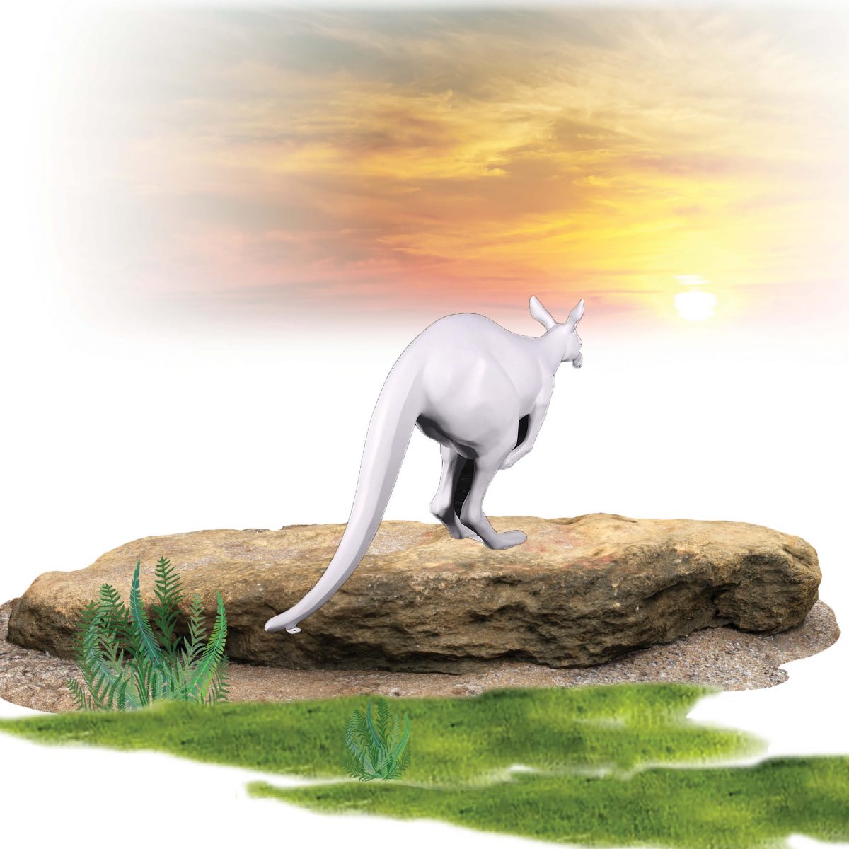 Natureworks Australia Life-size 3d Kangaroo sculpture - Rear view