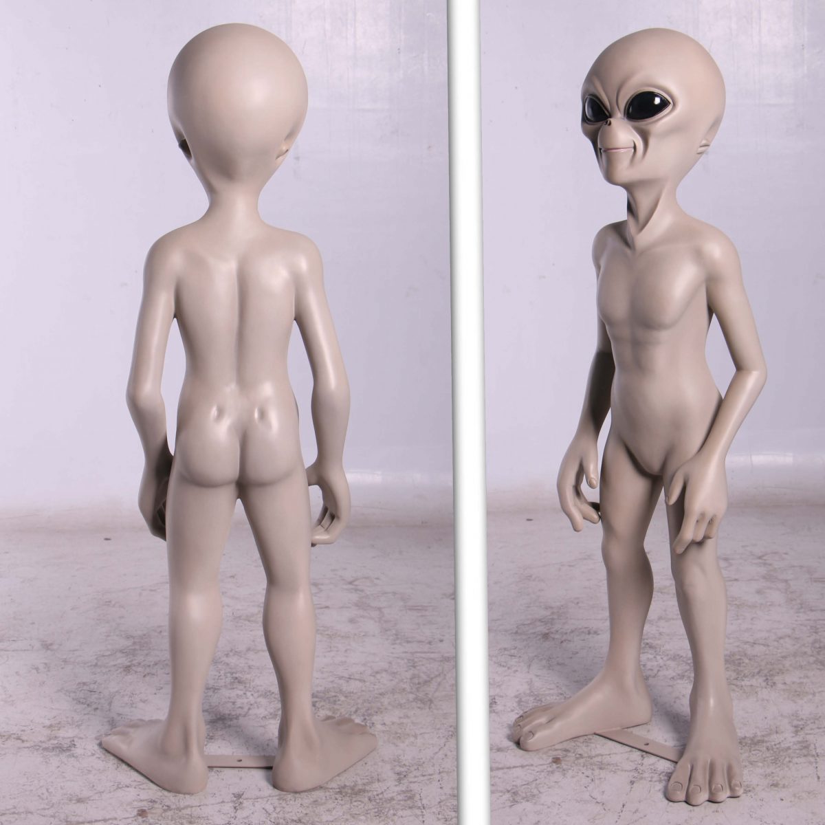 Natureworks Australia Alien statue - grey - free standing - "out of this world" 156cm high - front and back views
