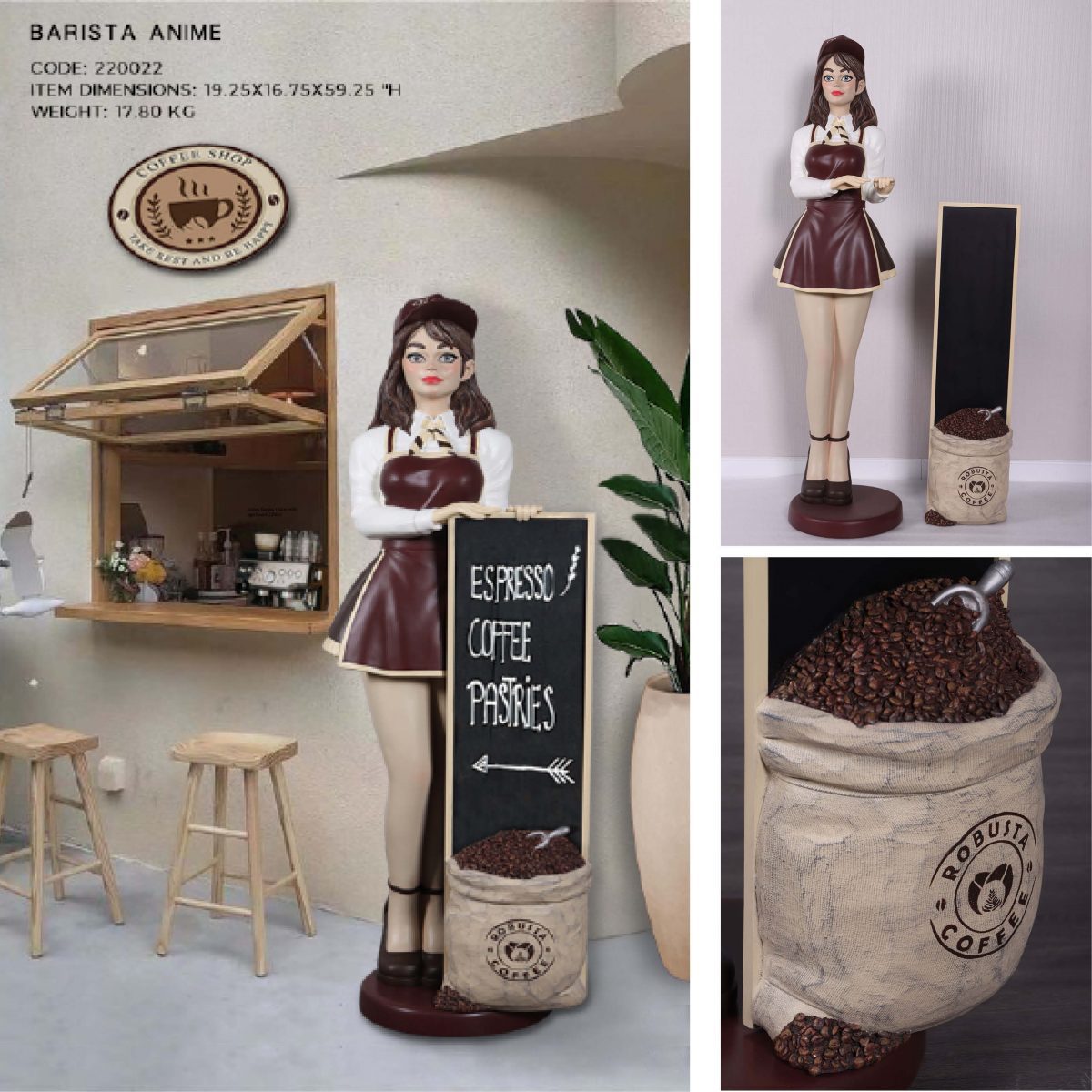 Natureworks Australia Barista Anime standing with Sign board - Image 2