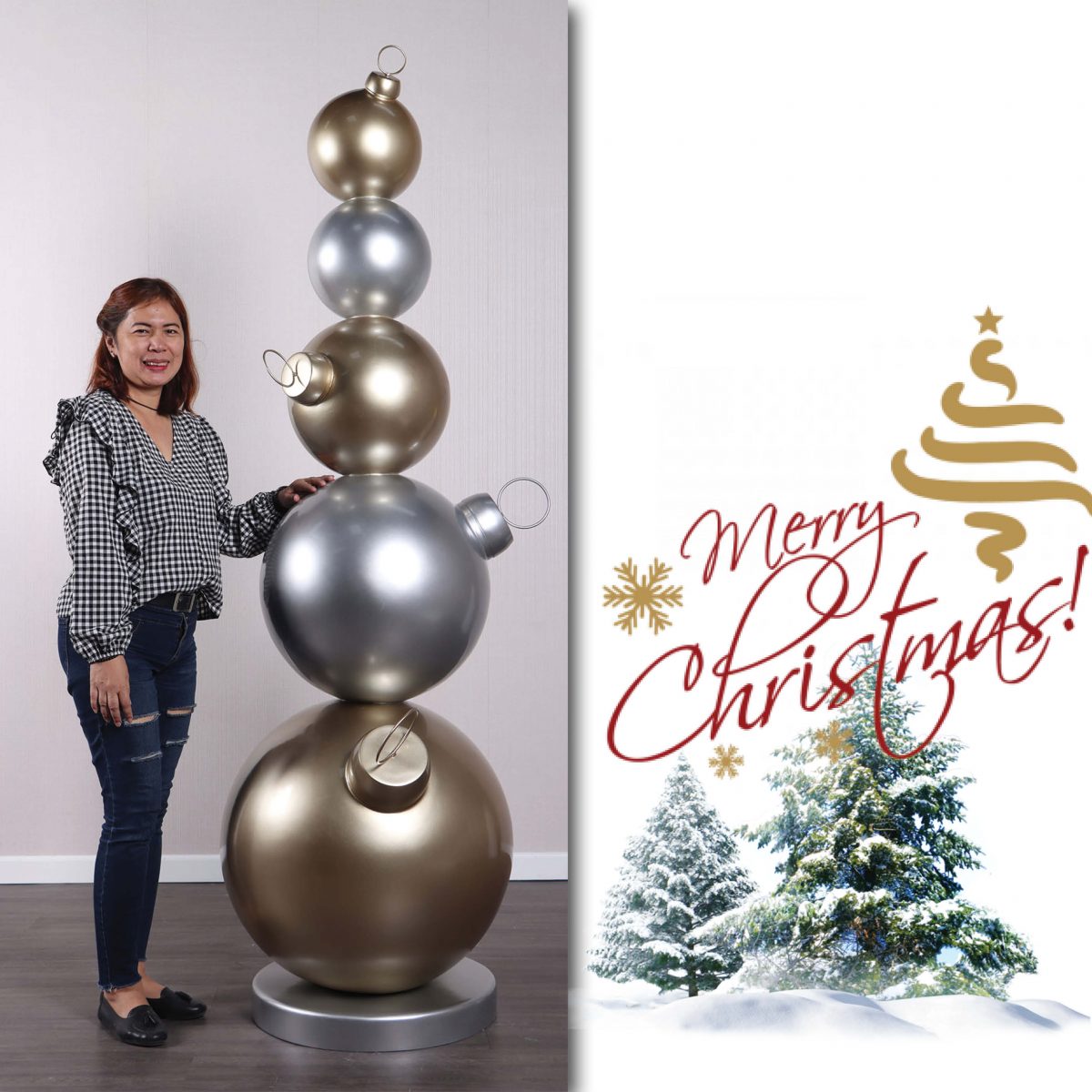 Natureworks Australia Christmas Ball Stack-215cm - Image 2