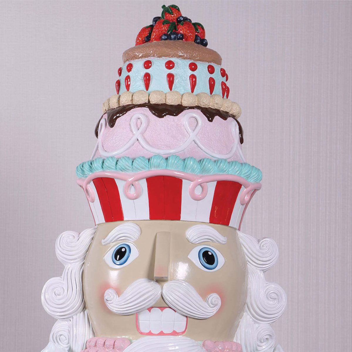 Natureworks Australia Nutcracker Candy Cake topper 182cm- full 3D prop - showing head detail