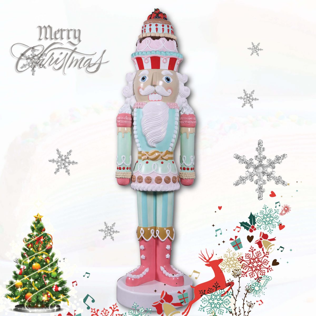 Natureworks Australia Nutcracker Candy Cake topper 182cm- full 3D prop standing looking magical