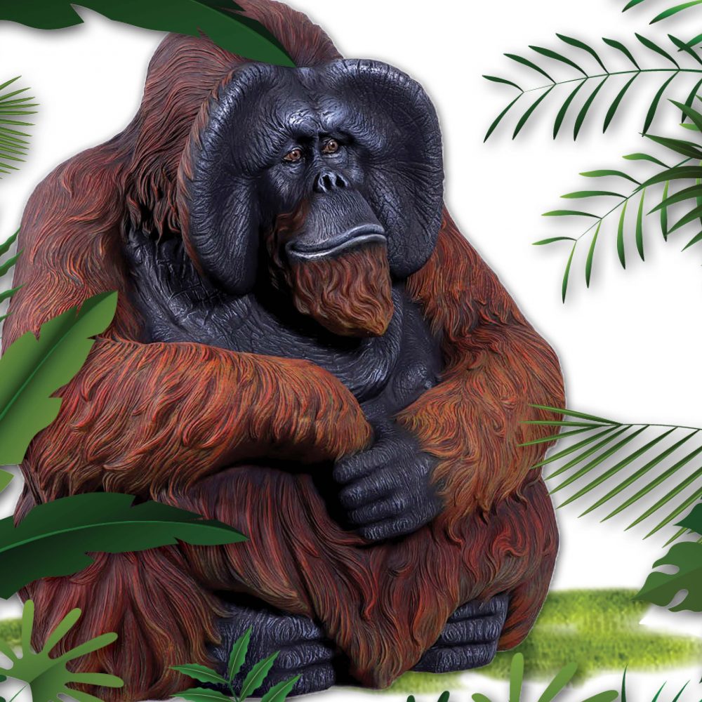 Orangutan Male life-size reproduction -