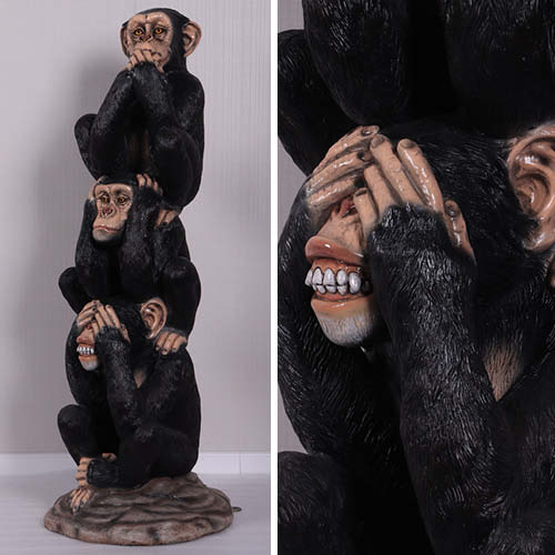 Natureworks Australia Three wise monkey stack - statue