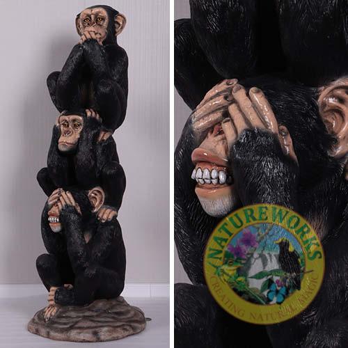 Natureworks Australia Three wise monkey stack - statue