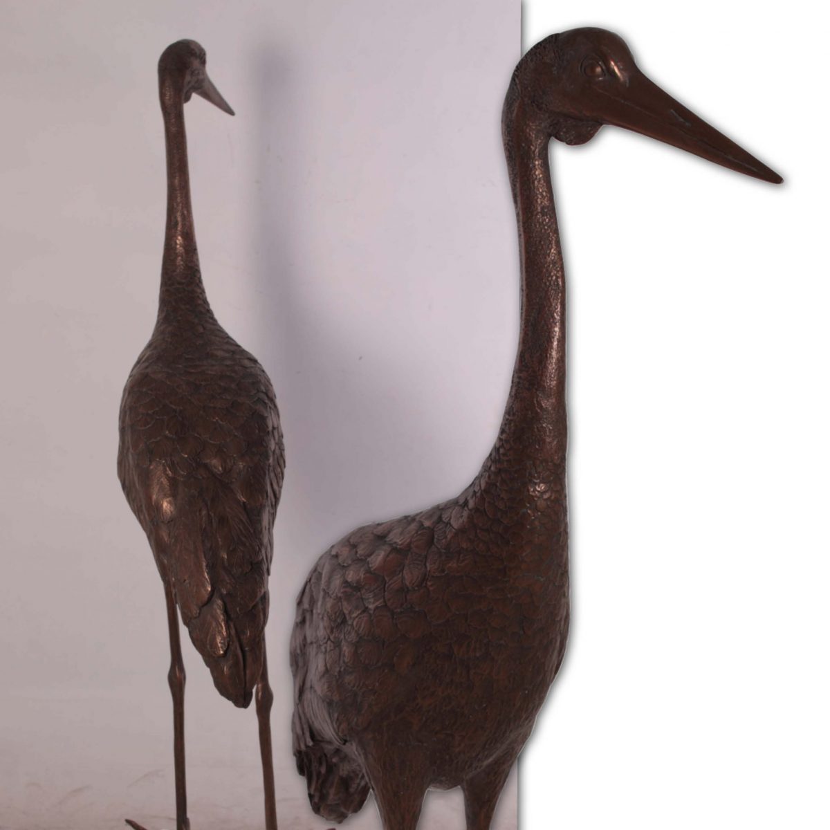 Natureworks Australia Brolga Bird Statue - Bronze finish front and rear view