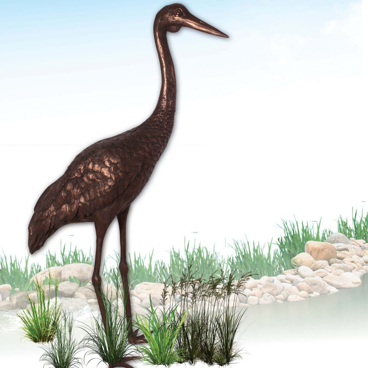 Natureworks Australia Brolga Bird Statue - Bronze finish