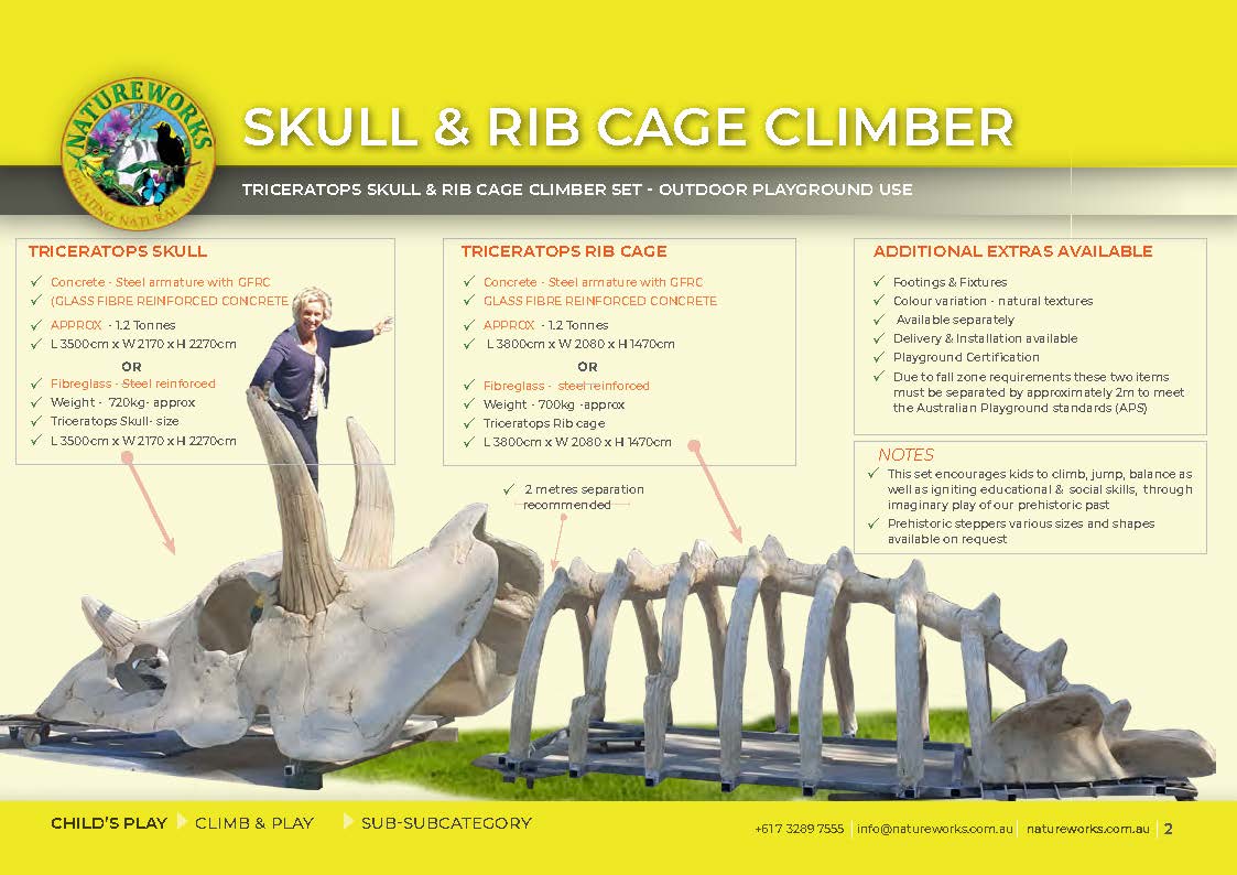 Natureworks Australia Triceratops Skull & Rib Cage Playground Climber - Image 18