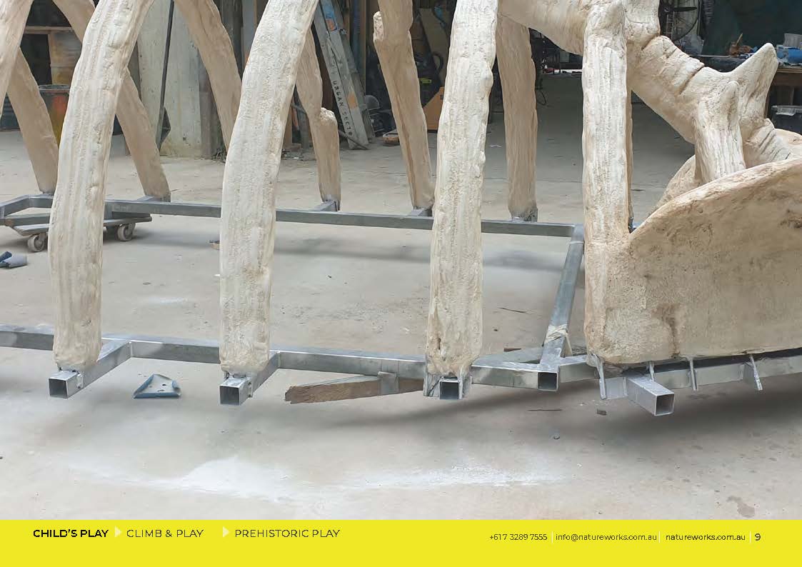 Natureworks Australia Giant Triceratops Skull and Rib cage playground equipment - Rib cage - side view