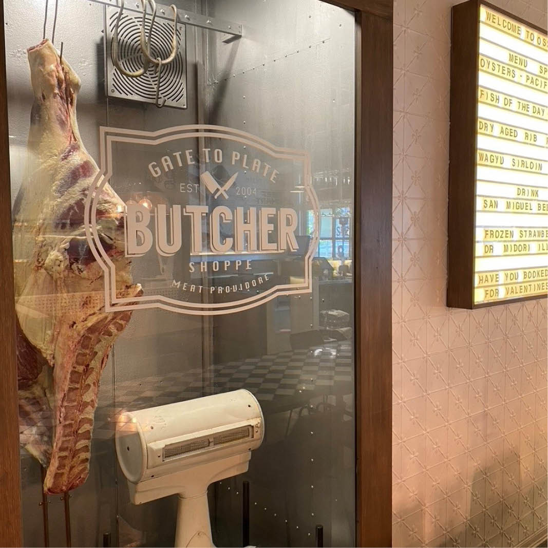 Natureworks Australia Side of beef - shown in a restaurant glass display cabinet- realistic reproduction.