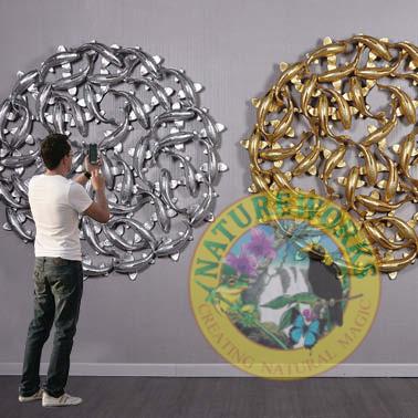 Natureworks Australia Koi Zen Wall art - in silver leaf finish