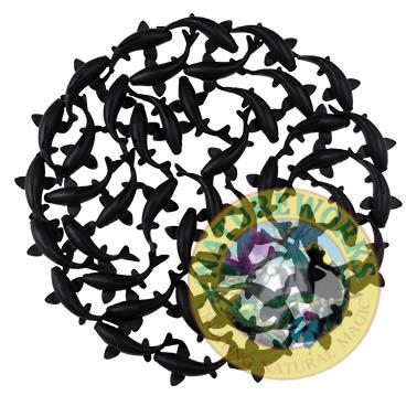 Matte Black Wall Art - Koi Zen mandela