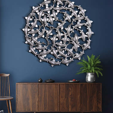 Natureworks Australia Koi Zen Wall Art for sale- Silver leaf finish