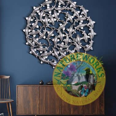 Natureworks Australia Koi Zen Wall Art for sale- Silver leaf finish