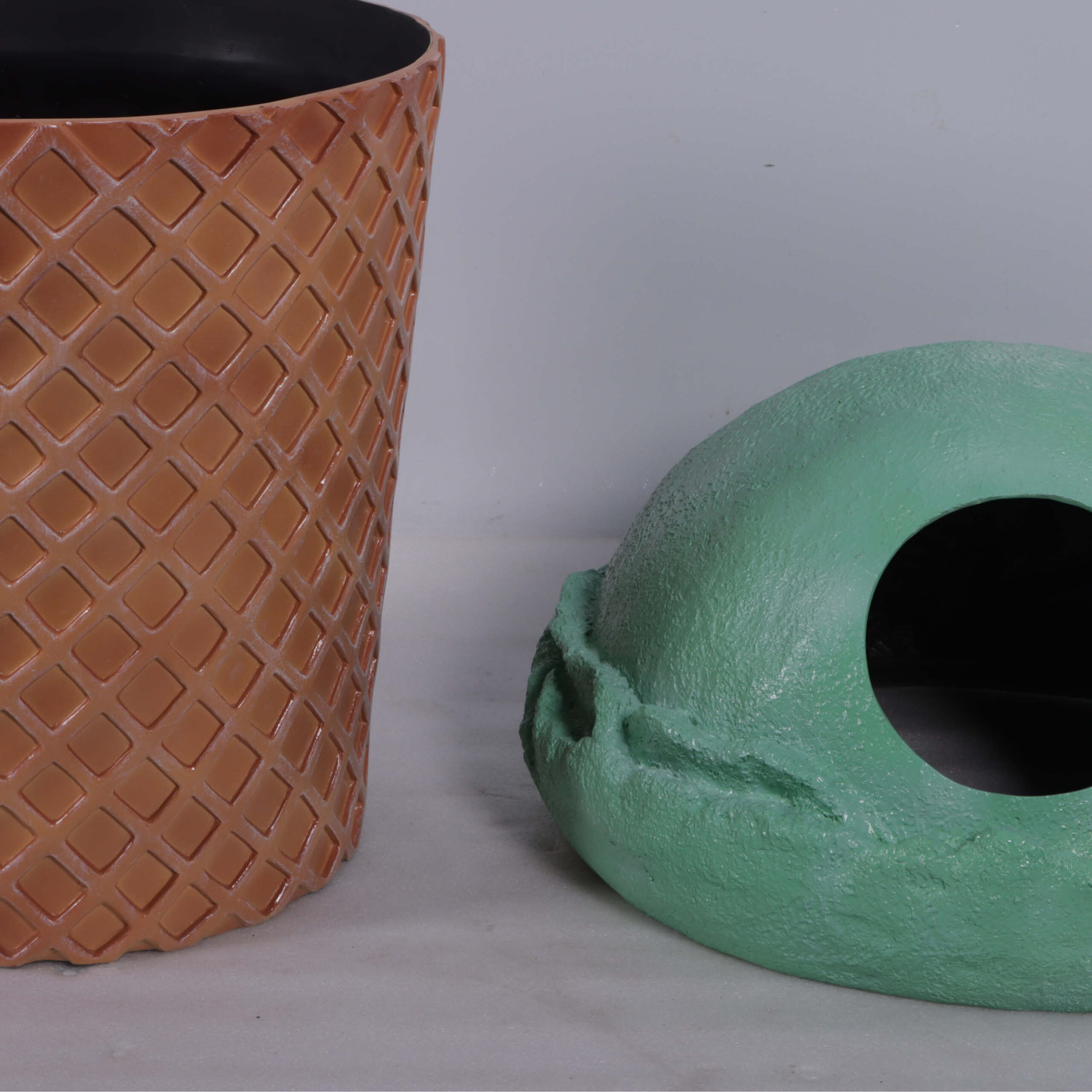 Natureworks Australia Trash Can - Ice cream cone themed garbage bin with removable lid - mint green - 190040MintG