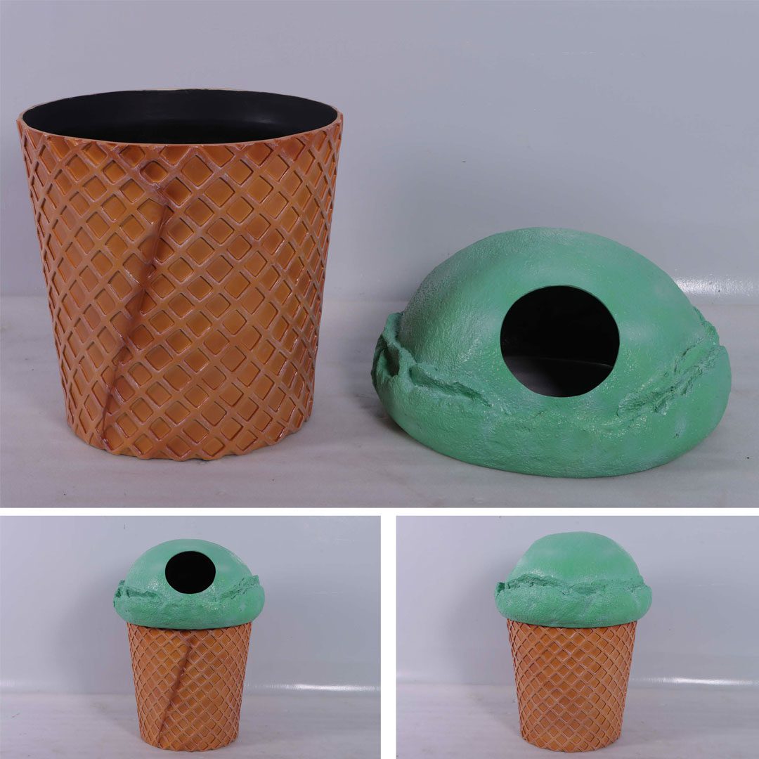 Natureworks Australia Mint Ice Cream Cone Trash Can