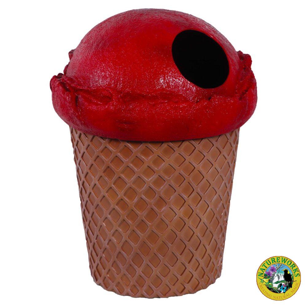 Natureworks Australia Strawberry Ice Cream Cone Trash full