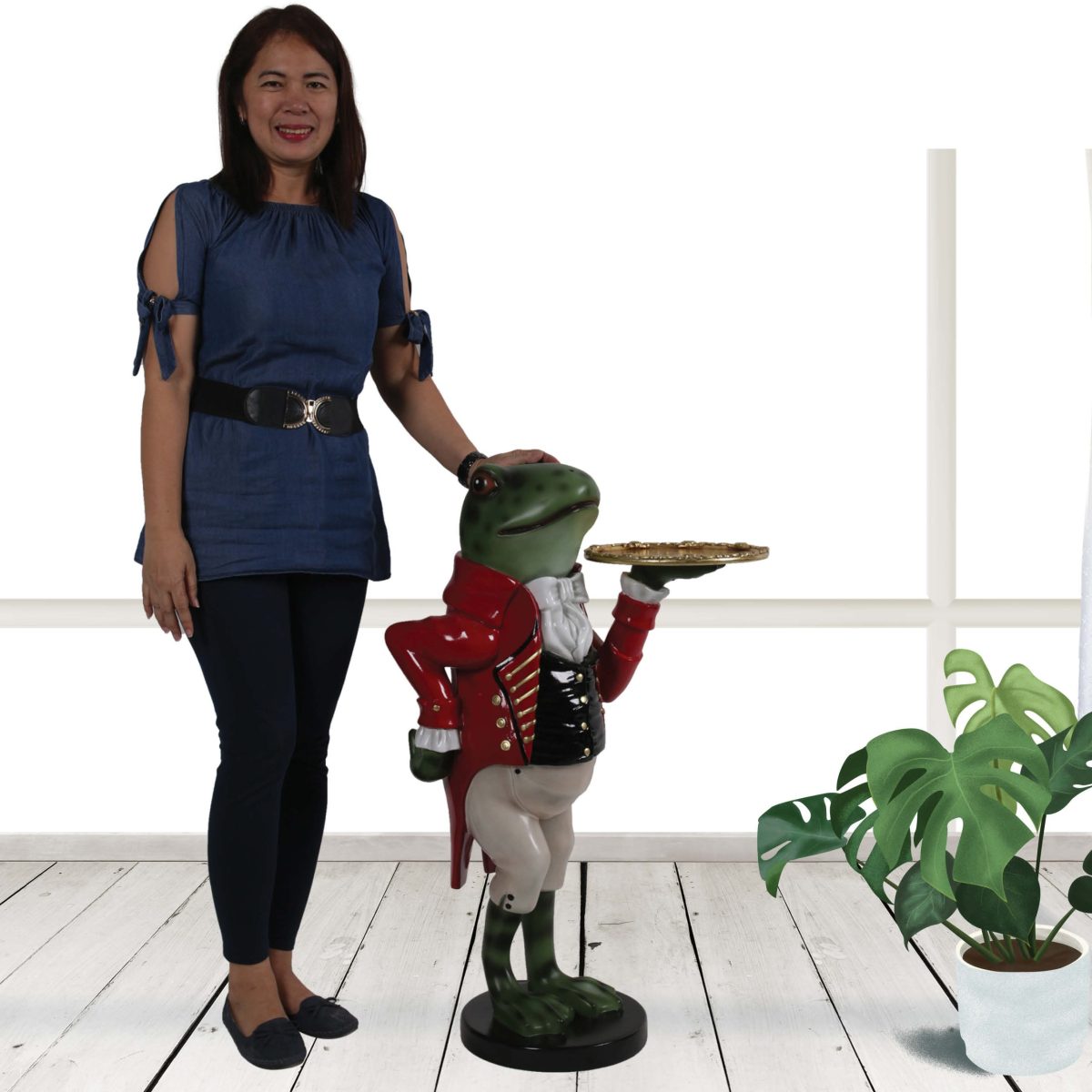 Natureworks Australia Freddie the Frog butler statue - 3ft high