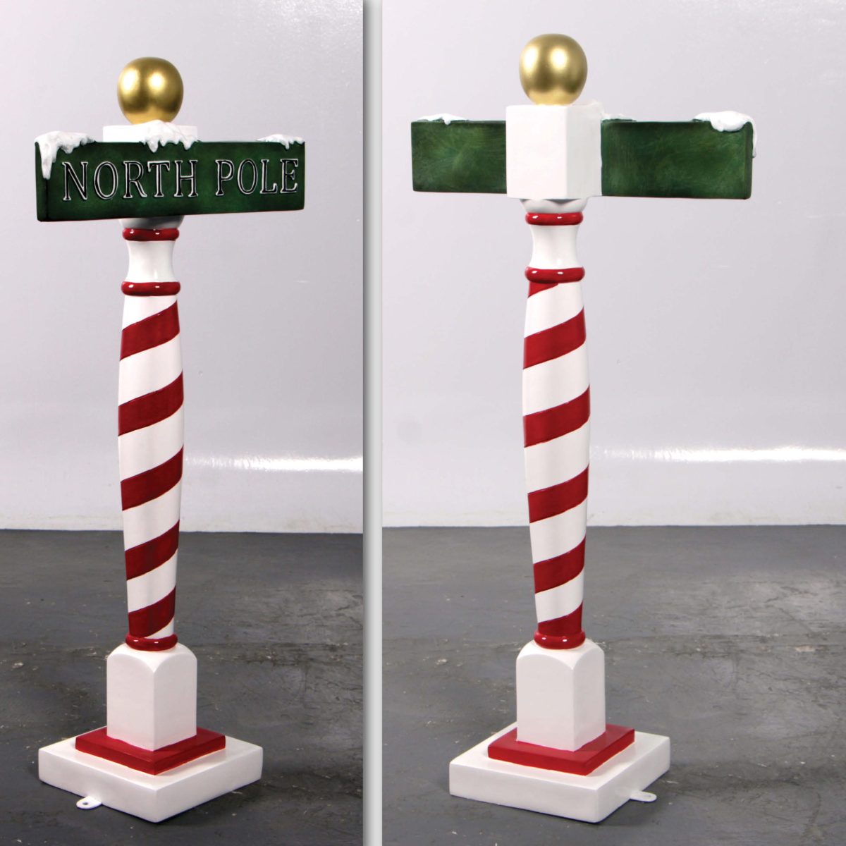 Natureworks Australia North Pole Sign Post - Christmas Display Prop -Rear and front view