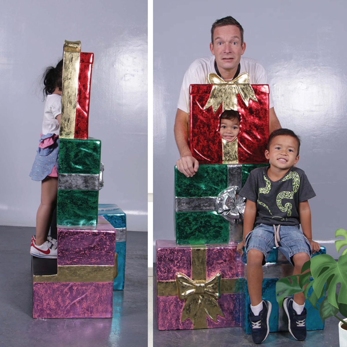 Natureworks Australia Christmas Present Stack - Photo Opportunity side and front view