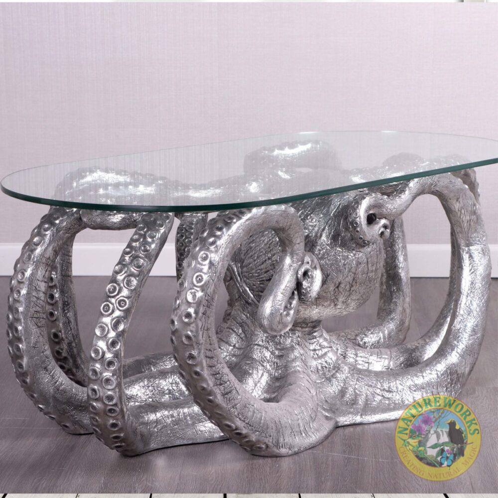 Octopus coffee table - Silver leaf finish
