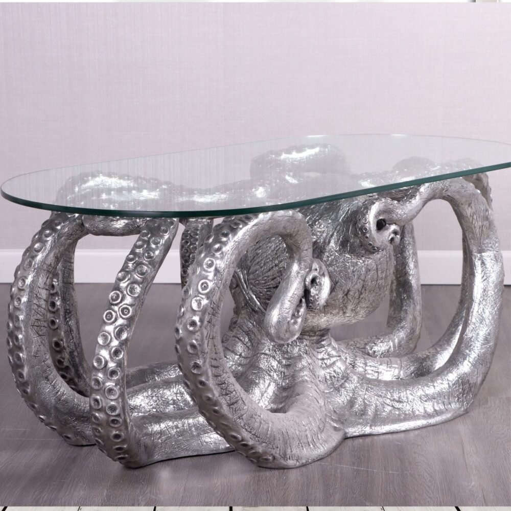 Octopus coffee table - Silver leaf finish