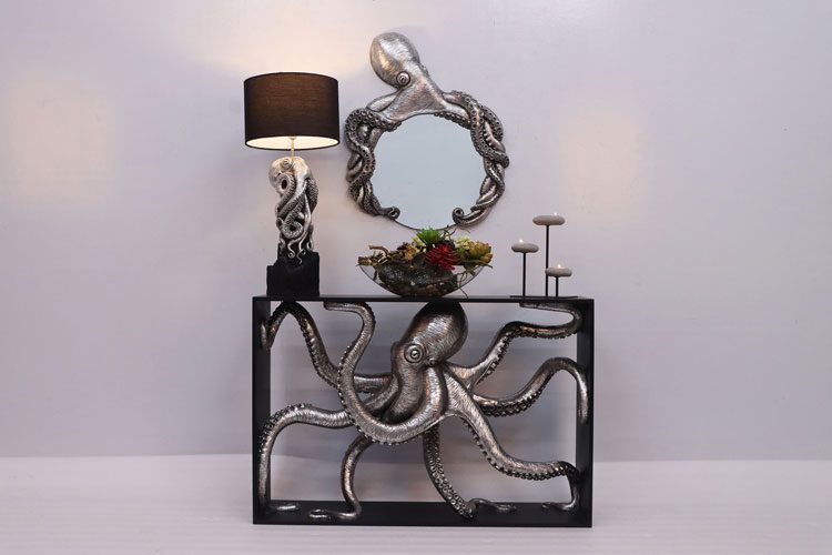 Octo Table Lamp- Silver Leaf