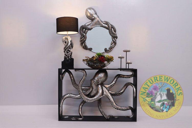 Natureworks Australia Octo Table Lamp- Silver Leaf