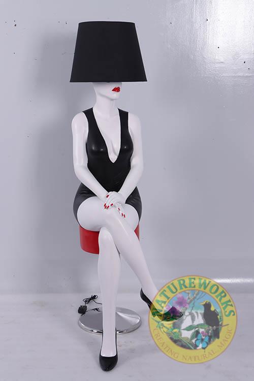 Bar Lady Sitting Floor Lamp