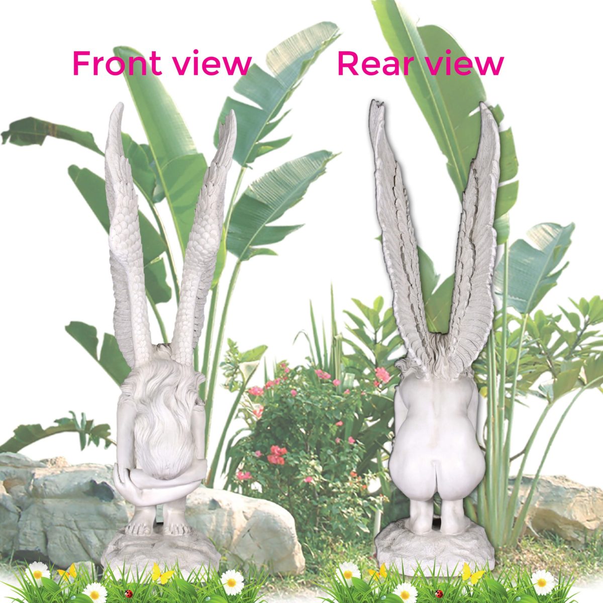 Natureworks Australia Redemption Angel statue- - Roman Stone finish