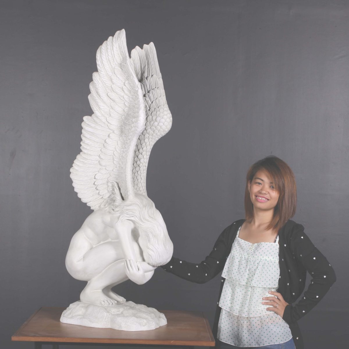 Natureworks Australia Redemption Angel statue- - Roman Stone finish