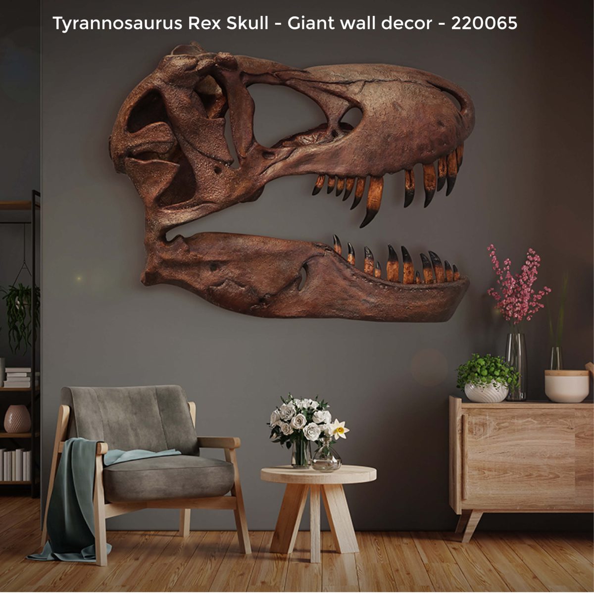 Natureworks Australia Tyrannosaurus Rex skull,- Wall decor