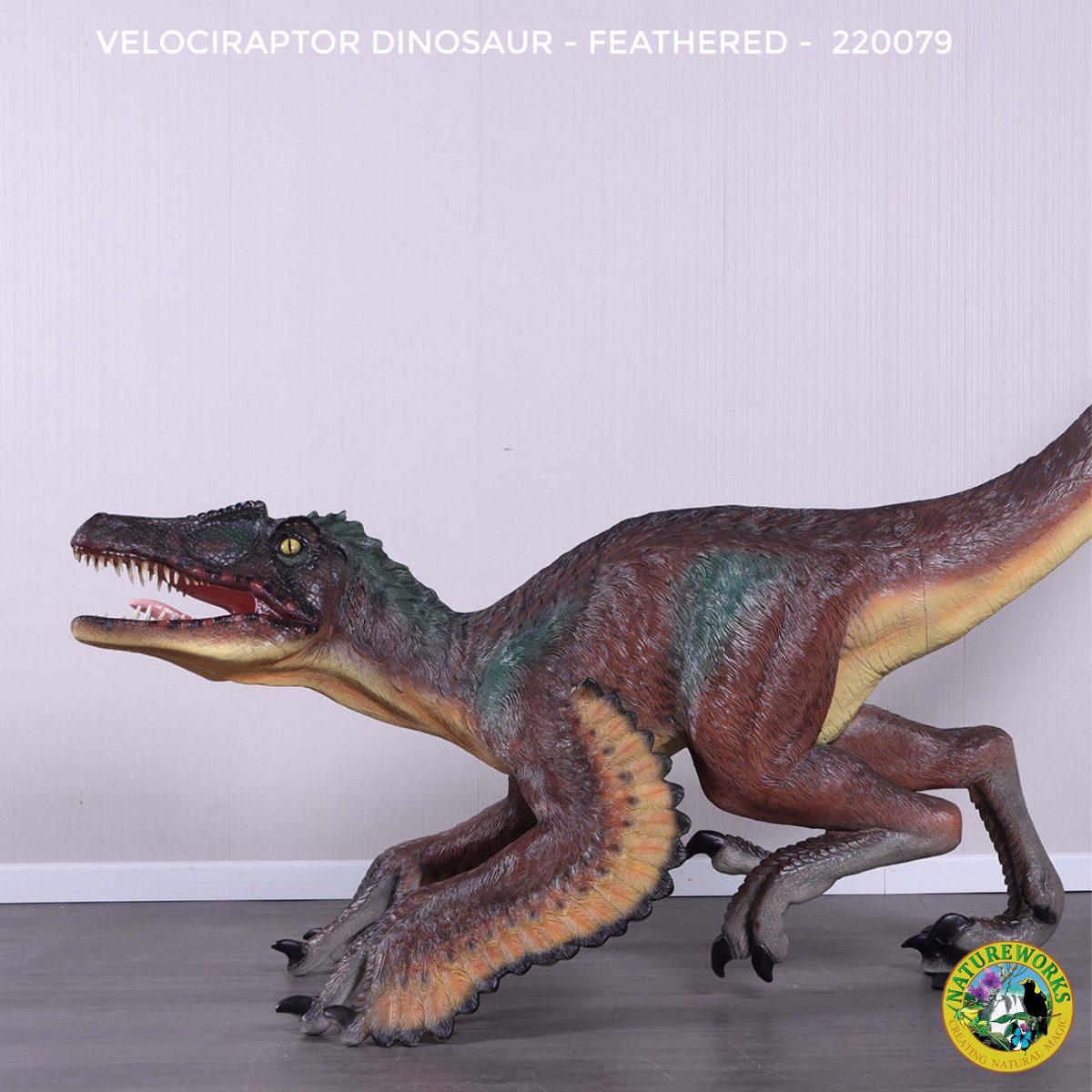 Natureworks Australia Velociraptor - Dinosaur - Feathered- Side view