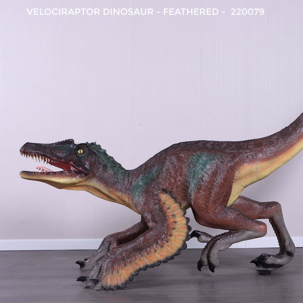 Natureworks Australia Velociraptor - Dinosaur - Feathered- Side view