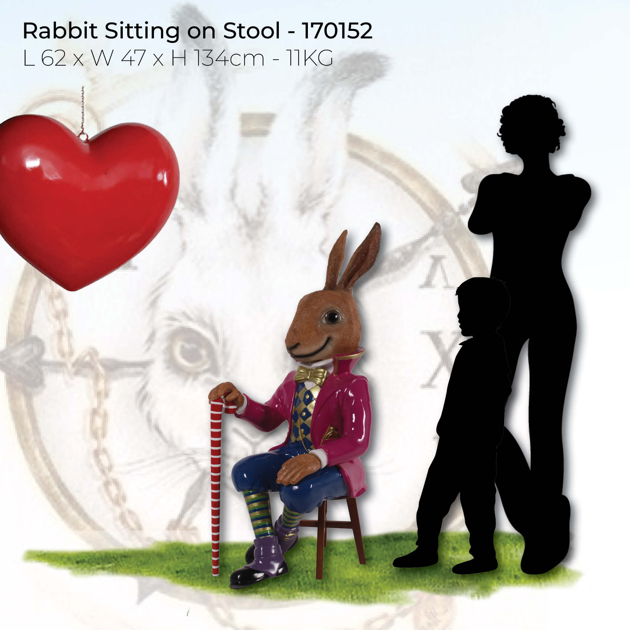 Natureworks Australia Jack the Rabbit-Sitting on Stool - Image 4