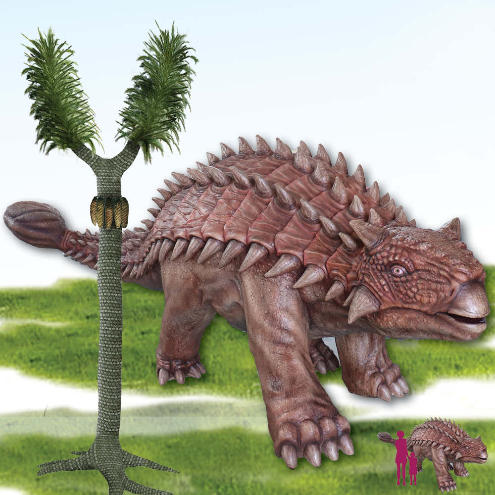Ankylosaurus Standing - Large - with background- PT.R-373