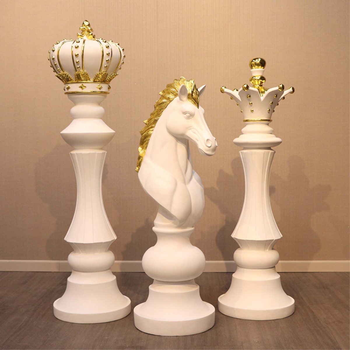 White & Gold Chess Set Trio  Chess set, Chess queen, Sculptures