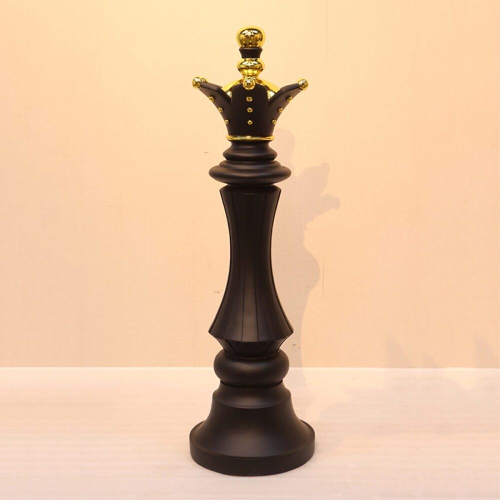 Chess Queen 220118Matt Black & Gold leaf