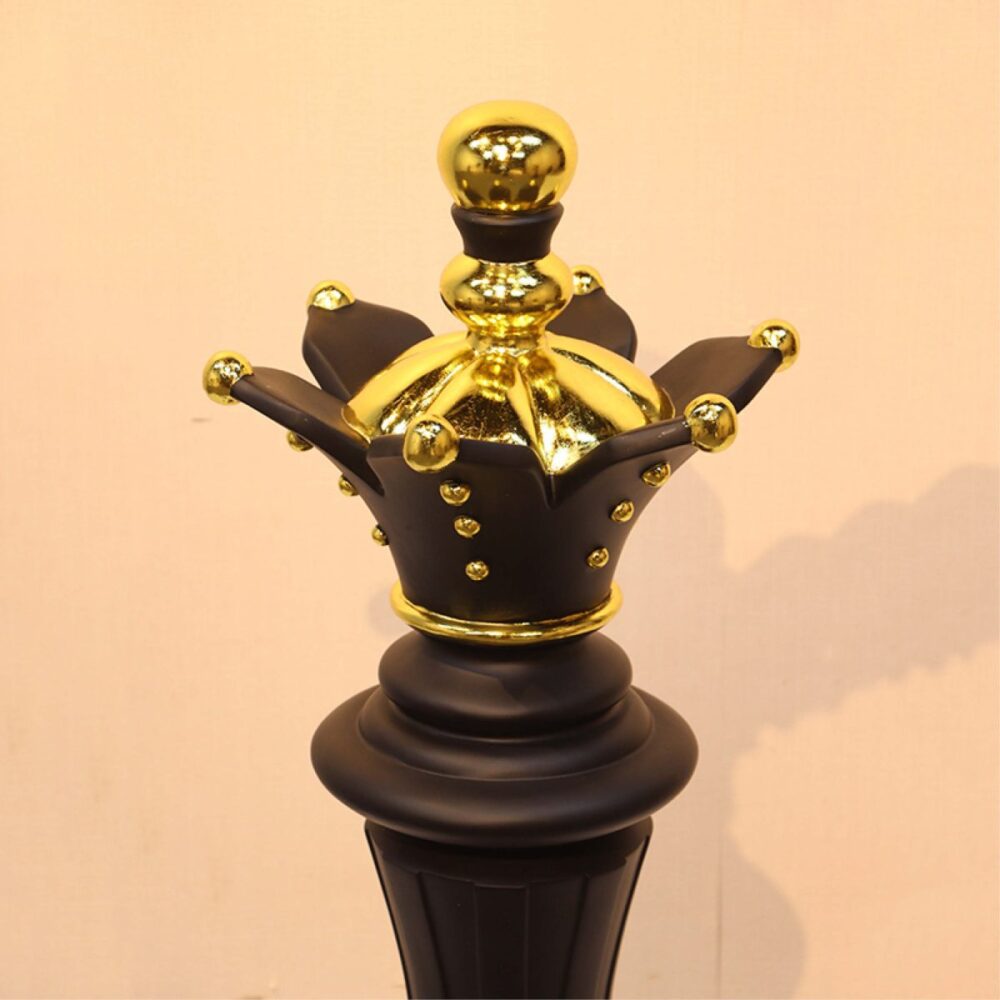 Chess Queen 220118Matt Black & Gold leaf showing close up of queen
