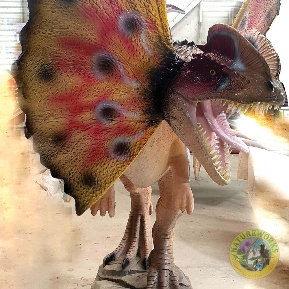 Natureworks Australia Dilophosaurus Dinosaur - Mouth Open - Image 3