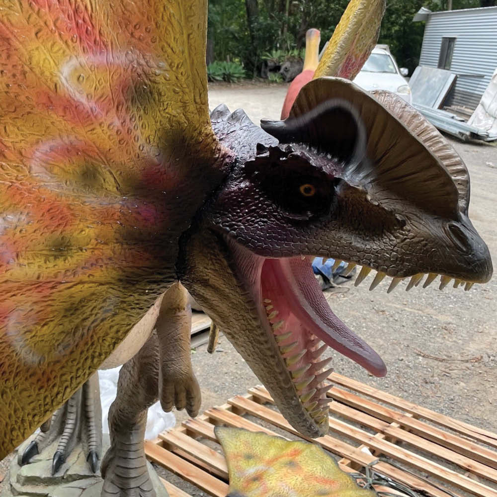 Natureworks Australia Dilophosaurus Dinosaur - Mouth Open - Image 5